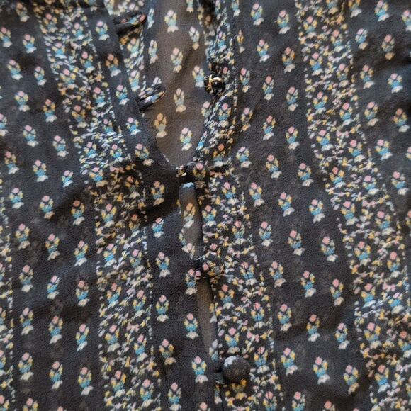 Paige Haiku Silk Blouse Black Button down REVOLVE Size S - Picture 4 of 11